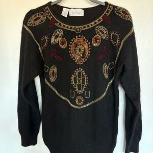 Gladys Bagley luxury silk, rabbit hair, lambs wool vintage embellished sweater